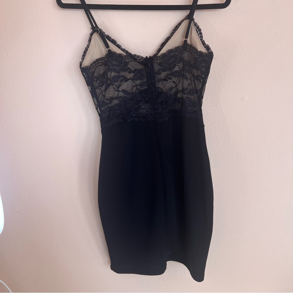 NWOT π₯ Women's Black Lace Mini Dress Haute Monde - Picture 7 of 12